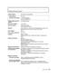 Page 2121(SPA) VQT1X06
Especiﬁ caciones
Cámara digital: Información de seguridad
Alimentación: CC 3,0 V
Consumo de energía: 1,2 W (al disparar)
0.6 W (al reproducir)
Píxeles efectivos de la 
cámara: 8.100.000 píxeles
Sensor de imagen: 1/2,5˝ CCD
Total de píxeles: 8.320.000 píxeles
Filtro de color principal
Objetivo: Zoom óptico 4 x, f=5,5 a 22 mm [equivalente a cámara con 
película de 35 mm: 33 a 132 mm] / F2,8 a F5,9
Zoom digital: Max. 4 ×
Zoom óptico adicional: Max. 6,4 ×
Enfoque: Normal / Macro
Detección de...