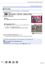 Page 211211SQW0021
Playing Back and Editing Pictures
Using the [Playback] menu
[Title Edit]
You can enter characters (comments) on a recorded picture.
1Set the menu
 →  [Playback] → [Title Edit] → [Single] or [Multi]
2Select a still picture
[Single]  Use   to select a still picture and press [MENU/SET]
TitleTitle
EditEdit
[Multi] (up to 100 pictures)  Use     to select a still picture and press [MENU/SET]
 • To cancel →  Press [MENU/SET] again. • To execute → Use  to select [OK] and press [MENU/SET].
 [Title...