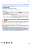 Page 269269SQW0021
Wi-Fi
About connections
Editing items registered in Favorite
1Press [Wi-Fi] button
2Select [Select a destination from Favorite]
3Select the Favorite item you wish to edit and press 
4Select item
ItemDescription
[Remove from Favorite] —
[Change the Order in Favorite] Select the destination
[Change the Registered Name]
 • For details on how to enter characters, refer to “Entering T

ext” 
(→52).
 • Up to 30 characters can be entered. A

 double-byte character 
will be treated as two characters....