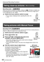Page 4848SQT0359 (ENG)
Advanced Recording Functions
 Taking close-up pictures  (Macro recording)
Recording mode: 
When you want to enlarge the subject, setting to [  ] (AF Macro) enables you 
to take pictures at an even closer distance than the normal focus range \
(up to 
3 cm (0.098 feet) for max. Wide).
1Switch the focus selector switch to [  ]
 • Focus range is displayed when operating the zoom, etc.  (→57)
Align with the 
indicator.
Recording mode: 
Manual Focus is convenient when you want to lock the...