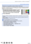 Page 106106SQW0023
Ajustes de coloración y calidad de la fotografía
Ajuste del balance del blanco
Grabación de horquillado usando el balance del blanco
Los ajustes de horquillado se hacen basándose en los valores del ajuste fino del balance 
del blanco y cuando se presiona una vez el disparador se graban automáticamente tres 
imágenes con coloración diferente.
1Haga ajustes finos del balance del blanco en el paso  2 
de “Ajustes finos del balance del blanco” y gire el 
disco de control para realizar el ajuste de...