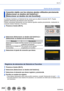 Page 268268SQW0023
Wi-Fi
Acerca de las conexiones
Conexión rápida con los mismos ajustes utilizados previamente
([Seleccionar un destino del histórico] / 
[Seleccionar un destino de mis favoritos])
La cámara mantiene un historial de las veces que se utilizó la función Wi-Fi. Puede 
registrar elementos del historial como favoritos. 
Puede conectarse fácilmente con los mismos ajustes usados previamente, realizando la 
conexión desde Historial o Favoritos.
1Presione el botón [Wi-Fi].
2Seleccione [Seleccionar un...