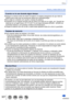 Page 327327SQW0023
Otros
Avisos y notas sobre el uso
Cuando no la use durante algún tiempo
 ●Apague la cámara antes de retirar la batería y la tarjeta (asegúrese de que retira la 
batería para evitar que se produzcan daños por sobredescarga).
 ●No la deje en contacto con caucho o bolsas de plástico. ●Guárdela con un agente secante (gel de sílice) si la deja en un cajón, etc. Guarde las 
baterías en un lugar fresco (15  °C a 25   °C) con baja humedad (40%RH - 60%RH de 
humedad relativa) y sin grandes cambios de...