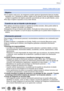 Page 329329SQW0023
Otros
Avisos y notas sobre el uso
Objetivo
 ●Si el objetivo está sucio, las imágenes pueden aparecer ligeramente blancas (huellas 
dactilares, etc.). Encienda la cámara, sujete con los dedos el tubo del objetivo extraído 
y limpie la superficie del objetivo pasando suavemente por ella un paño blando y seco.
 ●No deje el objetivo expuesto a la luz solar directa.
Cuando se usa un trípode o pie de apoyo
 ●No aplique una fuerza excesiva ni apriete los tornillos torcidos. (Esto podría dañar la...