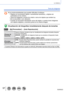 Page 5757SQW0023
Lo básico
Toma de imágenes
 ●Los motivos/ambientes que pueden dificultar el enfoque: • Objetos en movimiento rápido o sumamente luminosos, u objetos sin contrastes en los colores.
 • T

oma de imágenes a través de cristal o cerca de objetos que emiten luz. 
 • En la oscuridad o con vibración. • Cuando se encuentre demasiado cerca del objeto o cuando tome imágenes con objetos alejados y cercanos juntos en la misma imagen.
Visualización de fotografías inmediatamente después de tomarlas
 →...