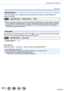 Page 223223
Using Menu Functions
Menu list
[Rotate Disp.]
This mode allows you to display pictures vertically if they were recorde\
d holding the 
camera vertically.
 →  [Playback] → [Rotate Disp.] → [ON]
 ●When you play back pictures on a PC, they cannot be displayed in the rot\
ated direction unless the 
OS or software is compatible with Exif. Exif is a file format for still \
pictures which allows recording 
information, etc. to be added. It was established by “JEITA (Japan Electronics and Information...