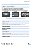 Page 7373
Recording mode
Taking pictures according to the scene  (Scene Guide Mode)
Types of Scene Guide Mode
Displaying the description of each scene and recording tips
Press [DISP.] button while the scene selection screen is displayed
 • When it is set to the guide display , detailed explanations and tips for each scene are displayed.
Normal display Guide display List display
1: [Clear Portrait]
2: [Silky Skin]
 ●If a part of the background etc. is a color close to skin color, this part is also smoothed....