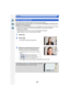 Page 129129
Grabación
Puede realizar las operaciones del zoom al tocar. (Zoom táctil)
(Se pueden operar el zoom óptico y la conversión del teleobjetivo adicional para la 
grabación de la imagen fija)
•
Al utilizar una lente intercambiable que no es compatible con el zoom electrónico (H-FS1442A 
o H-FS45150), solamente la conversión del teleobjetivo adicional puede operarse 
configurando lo siguiente.
–Ajustar [Palanca de función] en el menú [Personalizar] en [ZOOM]
–Ajustar [Teleconv. ext.] en el menú [Rec] en...