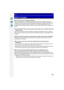 Page 207207
Wi-Fi
Wi-FiR function
∫Use the camera as a wireless LAN device
When using equipment or computer systems that require more reliable security than 
wireless LAN devices, ensure that  the appropriate measures are taken for safety designs 
and defects for the systems used. Panasonic  will not take any responsibility for any 
damage that arises when using the camera fo r any purpose other than as a wireless LAN 
device.
∫ Use of the Wi-Fi function of this camera is presumed to be in countries where this...