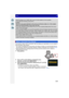 Page 214214
Wi-Fi
•Read the [Help] in the “LUMIX LINK” menu for further details on how to operate.•To quit [Remote Shooting], press [Wi-Fi].•Caution:
Be sure to pay special attention to the privacy, the likeness rights, etc. of the subject 
when you use this function. Use at your own risk.
•If you have changed the clock setting of this unit or the smartphone/tablet after [Time sync], 
perform [Time sync] again.
•On the smartphone/tablet, you can set the acquisition interval of location information and check 
the...