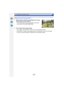 Page 219219
11. Playing Back and Editing Images
1Select a picture with the group display icon ([ ], 
[ ], [ ]), and then press 4.
•
The same operation can be performed by touching the 
group display icon ([ ], [ ], [ ]).
2Press  2/1 to flip through images.
•
Touch [ ] or press 4 again to return to the normal playback screen.
•Each picture in a group can be treated same as normal pictures when they are played 
back. (Such as Multi Playback, Playback Zoom and deleting images)
Playing back each Group Pictures
1/98...