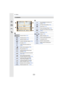 Page 313313
12. Others
In playback
1
Playback Mode (P232)
Protected picture  (P249)
Number of prints (P248)
Location Information display  (P233)
ÜFavorites (P247)
åCable disconnect prohibit icon 
(P302)
Motion picture playback  (P180)
Play panorama (P79)
Continuous Burst Picture Group 
Playback (P184)
Save pictures from the 4K burst file 
(P126, 129)
Save a picture from pictures 
recorded using [Post Focus] (P133)
Continuous [Time Lapse Shot] 
Picture Group Playback  (P184)
Continuous playback of the Stop...