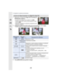 Page 129129
5. Fotografía 4K y ajustes del accionamiento
1Seleccione un archivo de ráfaga 4K en la pantalla de 
reproducción y pulse 3.
•
Los archivos de ráfaga 4K se visualizan con [ ].•También puede llevar a cabo la misma operación al tocar 
el icono [ ].
•Aparecerá la pantalla de visualización de diapositivas para 
seleccionar imágenes.
2Arrastre los marcos que quiera seleccionar para guardarlos como  imagen.
•También puede llevar a cabo la misma operación pulsando  2/1.
3Pulse [MENU/SET] para guardar la...