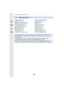 Page 2289. Uso de las funciones del menú
228
•Con [Procesando RAW], [Composición de luz], [Borrar retoque], [Marcar texto], [Intervalo 
tiempo-vídeo], [Vídeo movimiento D.], [Cambiar Tamaño] o [Recor te], se crea una nueva 
imagen editada.
No se puede crear una nueva imagen si no hay espacio libre en l a tarjeta, así que 
recomendamos comprobar si hay espacio libre antes de editar la  imagen.
•Es posible que la cámara no reproduzca correctamente las imágen es grabadas en otros 
dispositivos, y las funciones de...