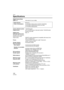 Page 122Others
122VQT0W82
Specifications
Digital Camera Body
(DMC-L1):Information for your safety
Camera effective pixels:7,500,000 pixels
Image sensor:4/3q Live MOS sensor, total pixel number 7,940,000 pixels
Primary color filter
Digital zoom:Max. 4k
Extended optical zoom
(Except for the maximum 
picture size for each 
aspect ratio):ON/OFF simple enlargement (compatible with lenses from 
other manufacturers)
Focus:3 points, AUTO/1 fixed point, right/1 fixed point, 
center/1 fixed point, left
Shutter...