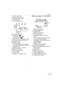 Page 15Preparation
15VQT0W82
16 Picture size (P78)
17 Battery indication (P19)
18 High angle mode (P53)
19 AF frame (P54)
20 Focus position (P54)
21 Program shift (P33)
22 Burst (P64):
Auto bracket (P66):
Self-timer (P67): 
23 White balance fine adjustment (P68)
24 2nd curtain synchro (P83): 2ND
25 Histogram (P52)
26 Self-timer (P67)
This is displayed during countdown.
27 Recording a RAW file simultaneously 
ON/OFF (P79)
28 Extended optical zoom (P80)
29 Digital zoom (P81)
30 AF frame setting (P85)
31 AE lock...