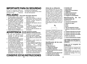 Page 1528
29
Antes de su utilizaciónEsta afeitadora para uso en húme-
do/seco puede ser empleada para
afeitarse tanto con espuma o jabón
de afeitar como en seco. Además,
por ser totalmente hermética, pue-
de utilizar esta afeitadora mientras
se está duchando y limpiarla con
agua. Este es el símbolo de que la
afeitadora es adecuada para uso en
húmedo. El símbolo indica que la
parte que se toma con la mano se
puede utilizar en el baño o en la du-
cha.Al principio y durante al menos tres
semanas, procure afeitarse...