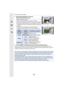 Page 1345. 4K Photo and Drive Settings
134
3(When [Range Merging] is selected)
Touch the desired focus area.
•
Touch the focus area again to cancel the selection.•Dragging the screen allows you to select multiple areas.
4Touch [ ] to merge the pictures and save the resulting picture.
•The picture will be saved in JPEG format. Recording information  (Exif information) of the 
original picture with the closest focus distance, including the  shutter speed, aperture, and ISO 
sensitivity, will also be rec orded to...