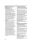 Page 62Otros
62LSQT1187
Antes de acudir al servicio técnico 
(Problemas y soluciones)
Alimentación/Cuerpo
1: La videocámara no se activa.
 ¿La batería está cargada enteramente? Utilice 
una batería enteramente cargada.
 Puede haberse activado el circuito de 
protección de la batería. Una la batería al 
adaptador de ca durante de 5 a 10 segundos. 
Por si la videocámara no puede todavía ser 
usada, ella es defectuosa.
 ¿El monitor LCD o el visor está abierto?
2: La videocámara se apaga automáticamente.
 Si ajusta...