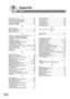 Page 192192
Appendix
Index
A
Access Code ......................................................146
Adding Documents into a File ............................102
Advanced Facsimile Features..............................70
Automatic Document Feeder .............................184
Automatic Reception ............................................26
Automatic Reduction ............................................27
B
Basic Operation ...................................................10
Basic Operation...