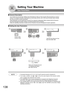 Page 138138
Setting Your Machine
User Parameters
QGeneral Description
Your machine has several basic settings (User Parameters) to help you keep records of the documents you send or 
receive. For example, the built-in clock keeps the current date and time, your LOGO and ID Number help to identify 
you when you send or receive documents.
These parameters can be programmed via your PC by using the Configuration Editor included with the Panasonic 
Document Management System software CD-ROM (included with the...