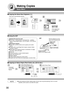 Page 30
30
Making Copies
Basic Menu
■
■ ■
■
■  Copying the Same Size Originals (1:1)
100%
If set to other
function mode
or
If the original size
is not detected
correctly
■
■ ■
■
■  Using the ADF
ADF
Upper Limit
Indicator
Upper Limit Guide
Set the originals up to the
upper limit indicator/Guide.
ADF Tray
Original Guides
Adjust to the original’s width
■
■ ■
■
■  Copying on Heavy Paper (Post Cards, etc.) (35 lb max.)
Load paper
on the Sheet
Bypass
Select Sheet Bypass, and
touch the Size Change button
34
Select...