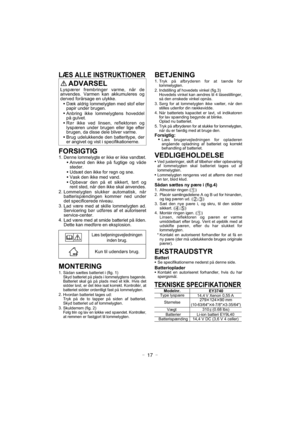 Page 17- 17 -
TEKNISKE SPECIFIKATIONER 
L E S R A V D A
G I T G I S R O F
. 1t d n a v   e
k k i   r e   e
k k i
  r e   e t g
y l
e m m o l   e n
n e Dæ. t

p
  e k k i  
n e d  
d n e v
n Aå
v   g
o   e g
i t
g u
f  åe d
. r e
d e
t s

s
d Uæ. e n s   g o
  n g e
r   r
o f   e k k
i   n e d   t

. d n a v   d e
m   e k k
i  
n e d   k s a V

p  
n e d
  r a v e b
p Oåt   ,
t
r e k k i s   t
e  ø
  g o   t
r
n
  , d e t s
  t n e rå. s e d
n e v n a   l a k s   e k k i   n e d   r
. 2
n   , k
s i
t a m
o t u
a...