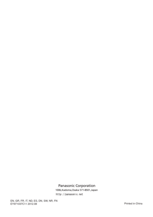 Page 36Printed in ChinaEN, GR, FR, IT, ND, ES, DN, SW, NR, FN
EY971037C11 2012.08 