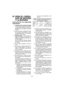 Page 43- 43 -  
IV. PARA EL CARGA-
DOR DE BATERIA 
Y LA BATERIA
Instrucciones de seguridad 
importantes
 1) GUARDE ESTAS INSTRUCCIONES 
– Este manual contiene instrucciones 
de seguridad importantes y de funcio-
namiento para el cargador de batería 
EY0L80.
  2)  Antes de utilizar el cargador de bate-
ría, lea tods las instrucciones y mar-
cas de precaución en (1) el cargador 
de batería, (2) la batería.
 3) PRECAUCIÓN –
  Para reducir el 
riesgo de heridas, cargue sólo la 
batería de Panasonic indicada en 
la...