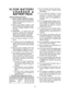 Page 9-9- 
IV. FOR  BATTERY CHARGER & 
BATTERY PACK
Important Safety Instructions
 1)  SAVE THESE IN  STRUCTIONS-
This manual contains important 
safety and operating instructions for 
battery charger.
  2)  Before using battery charger, read  all instructions and cautionary mark-
ings on (1) battery charger, (2) bat-
tery pack.
 3)  CAUTION  - To reduce the risk 
of injury, charge only Panasonic 
Battery Pack as shown in last page.
 
Other types of batteries may burst  causing personal injury and damage....