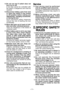 Page 3- 2 - - 3 -  
 14) Do  not  use  tool  if  switch  does  not turn it on or off.  A  tool  that  cannot  be  controlled  with the  switch  is  dangerous  and  must  be repaired.
 15) Disconnect  battery  pack  from  tool or  place  the  switch  in  the  locked or  off  position  before  making  any adjustments,  changing  accessories, or storing the tool.  S u c h   p r e v e n t i v e   s a f e t y   m e a s u r e s  reduce  the  risk  of  starting  the  tool accidentally.
 16) Store idle tools out of...