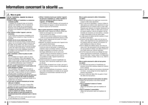 Page 2038Français
CY-PA4003U/PA2003U/PAD1003U
39
Français
CY-PA4003U/PA2003U/PAD1003U
Informations concernant la sécurité 
(suite)
Lors de l’installation, respecter les mises en 
garde suivantes. Con er le câblage et l’installation à un technicien 
d’entretien quali é.
  L’installation de cet appareil exige une formation 
spéciale et de l’expérience. Pour un maximum de 
sécurité, le faire installer par le concessionnaire. 
Panasonic n’est pas responsable des problèmes 
découlant d’une installation de l’appareil...