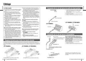 Page 3058Français
CY-PA4003U/PA2003U/PAD1003U
59
Français
CY-PA4003U/PA2003U/PAD1003U
Câblage      Mise en garde Cet appareil est conçu pour être utilisé dans un véhicule 
ayant une batterie avec une mise à  la masse négative 
de 12 V.
 Bien isoler les  ls exposés pour éviter les courts-
circuits avec le châssis du véhicule. Réunir tous les 
câbles en faisceau et éviter que leurs bornes touchent 
des parties métalliques.
 Noter que si le véhicule a un ordinateur de conduite ou 
de navigation, la déconnexion...