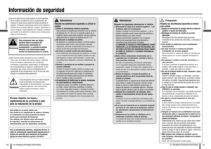 Page 3670Español
CY-PA4003U/PA2003U/PAD1003U
71
Español
CY-PA4003U/PA2003U/PAD1003U
  Lea con atención las instrucciones de fucionamiento 
de la unidad y de todos los otros componentes del 
sistema de audio de su automóvil antes de utilizar el 
sistema. Contienen instruciones sobre cómo utilizar el 
sistema de una manera efectiva y segura. Panasonic no 
asume ninguna responsablidad por cualquier problema 
que resulte de la omisión en observar las instrucciones 
dadas en este manual. 
  Este manual utiliza...