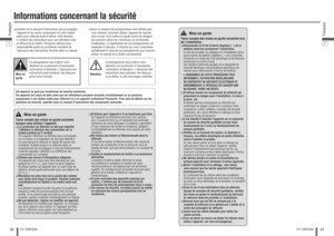 Page 1936Français
CY-TUN153U
37
Français
CY-TUN153U
❑ Veuillez lire le manuel d’instructions qui accompagne 
l’appareil et les autres composants de votre chaîne 
audio pour véhicule avant d’utiliser cette dernière. 
Il contient des instructions pour une utilisation sûre 
et ef cace de la chaîne. Panasonic décline toute 
responsabilité quant aux problèmes résultant de 
l’ignorance des instructions fournies dans ce manuel. ❑ Dans ce manuel des pictogrammes sont utilisés pour 
vous indiquer comment utiliser...