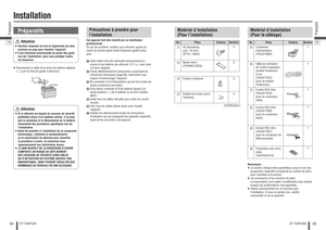 Page 2854Français
CY-TUN153U
55
Français
CY-TUN153U
No Pièce Schéma
Nombre
Connecteur 
d’alimentation
(YEAJ012884)1
Câble de connexion 
de l’unité d’opération/
module d’extension
(3 m)
(YEAJ071812) 
(pour le module 
d’extension)1
Cordon RCA (3m)
(YEAJ071819) 
(pour le connecteur 
vidéo)1
Cordon RCA (3m)
(YEAJ071820) 
(pour le connecteur 
audio)1
Cordon RCA (3m)
(YEAJ071821)
(pour le connecteur de 
télécommande)1
Connecteur avec serre 
câble
(YEAT034C012)1
Installation
Précautions à prendre pour...