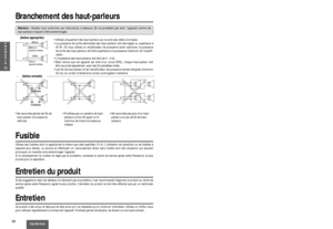 Page 38QtéDescriptionN°Schéma
39CQ-RG153U
13
F
R
A
N
Ç
A
I
S
Guide d’installation
MISE EN GARDE
Les informations relatives à l’installation sont prévues uniquement pour des techni-
ciens qualifiés. Elles ne contiennent pas de mises en garde ou d’avis quant aux dan-
gers potentiels pouvant être encourus lors de l’installation de cet appareil.
Toute tentative d’installation de cet appareil dans un véhicule motorisé par une person-
ne sans qualification peut causer des dommages au système électrique et des...