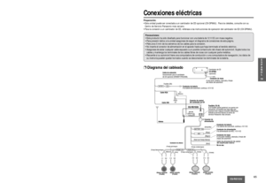 Page 6565CQ-RG153U
19E
S
P
A
Ñ
O
L
Conexiones eléctricas
Preparación:• Esta unidad puede ser conectada a un cambiador de CD opcional (CX-DP88U).  Para los detalles, consulte con su
Centro de Servicio Panasonic más cercano.
• Para la conexión a un cambiador de CD, refiérase a las instrucciones de operación del cambiador de CD (CX-DP88U).
Precauciones:• Este producto ha sido diseñado para funcionar con una batería de 12 V CC con masa negativa. 
• Para prevenir daños a la unidad asegúrese de seguir el diagrama de...