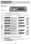 Page 16- 16 -
[VOL]
selects a value in the audio menu.
(PUSH SEL) (Push to select)
selects items in the audio menu.
[DISP] (Display)
exits from the audio menu.
Audio Menu
Volume
(Setting Range: 0 to 40, Default: 18): Up
: Down
Bass
(Setting Range: –12 dB to +12 dB by 2 dB, Default: 0 dB): Increased
: Decreased
Treble
(Setting Range: –12 dB to +12 dB by 2 dB, Default: 0 dB): Increased
: Decreased
SQ Adjustment
(Tone/SQ adjustable range: B12 dB to A12 dB (by 2 dB))
Setting range: 
SQ Low/Bass:  ±12 dB (at...