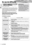 Page 9241
92CQ-VD6503U
Français
En cas de difficulté
■Problèmes communs
❑Lorsqu’on soupçonne que quelque
chose est défectueux
Vérifiez les indications mentionnées dans les tableaux ci-dessous et
prenez les dispositions indiquées.
Si les suggestions décrites ne résolvent pas le problème, il est recom-
mandé de confier l’appareil au centre de service après-vente Panasonic.
L’appareil ne doit être réparé que par un personnel qualifié. Confiez les
vérifications et les réparations aux professionnels. Panasonic ne...