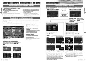 Page 7014
13138
139
CQ-VD7001U
CQ-VD7001U
Descripción general de la operación del panel sensible al tacto
Espanõl
Espanõl
Prohibición 
La entrada no puede realizarse porque el
usuario ha intentado realizar una
operación que no es compatible.
Información adicional
Tipo de fuente, diversos ajustes, etc.
Nota: ¡El contenido visualizado y sus posiciones varían un poco según el modo. Para más detalles, consulte la descripción de
cada modo.Botón de selección del modo
Visualiza la pantalla de selección del modo...