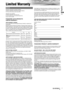 Page 76
7CQ-VD7003U
English
Limited Warranty
U.S.A.
PANASONIC CONSUMER ELECTRONICS COMPANY, 
DIVISION OF PANASONIC CORPORATION OF NORTH AMERICA 
One Panasonic Way, Secaucus, New Jersey 07094
PANASONIC SALES COMPANY, 
DIVISION OF PANASONIC PUERTO RICO, INC.
Ave. 65 de infanteria, Km. 9.5, San Gabriel Industrial Park
Carolina, Puerto Rico 00985
PANASONIC AUTO PRODUCTS 
LIMITED WARRANTY
LIMITED WARRANTY COVERAGE
If your product does not work properly because of defects in materials and
workmanship.
Panasonic...