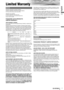 Page 76
7CQ-VD7005U
English
Limited Warranty
U.S.A.
PANASONIC CONSUMER ELECTRONICS COMPANY, 
DIVISION OF PANASONIC CORPORATION OF NORTH AMERICA 
One Panasonic Way, Secaucus, New Jersey 07094
PANASONIC SALES COMPANY, 
DIVISION OF PANASONIC PUERTO RICO, INC.
Ave. 65 de infanteria, Km. 9.5, San Gabriel Industrial Park
Carolina, Puerto Rico 00985
PANASONIC AUTO PRODUCTS 
LIMITED WARRANTY
LIMITED WARRANTY COVERAGE
If your product does not work properly because of defects in materials and
workmanship.
Panasonic...