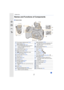 Page 1717
1. Before Use
Names and Functions of Components
∫Camera body
6
4
20 19
23 2122 12 13
18
7
9
10 17
132
185
14
11
8
15
16
1Focus distance reference mark (P168)
2
Status indicator (P41)/
Wi-Fi® connection lamp  (P291)•The lamp lights green when the camera is 
turned on, and lights blue when it is 
connected to Wi-Fi.
3Camera ON/OFF switch  (P41)
4Motion picture button (P242)
5[ ] (Exposure Compensation) button 
(P173)/[Fn1] button  (P70)
6Function button (Fn11) (P70)
7Rear dial (P47)
8Shutter button...
