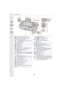 Page 181. Before Use
18
0ê0ô0ð
0ç10Ô
2436
39
40
41
27 28
31
3233
30
29
45 42
44 43
37
38
35 34
2526
24Touch screen  (P59)/monitor (P365)
25[LVF] button (P57)/[Fn5] button  (P70)
26Flash open button (P230)•The flash opens, and recording with the flash 
becomes possible.
27Eye sensor (P57)
28Viewfinder (P57)
29Eye Cup (P403)
30[Q.MENU] button  (P66)/[Fn2] button  (P70)
31[(] (Playback) button  (P257)
32
Speaker (P75)•Be careful not to cover the speaker with your 
finger. Doing so may make sound difficult to...