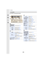 Page 36813. Others
368
On-monitor recording information
In recording
1
Recording Mode (P46)
F3.5Aperture value (P44)
1/60Shutter speed (P44)
Battery indication  (P25)
2
ISO sensitivity (P175)
Exposure compensation value 
(P173)
Brightness (P89)
Manual Exposure Assistance 
(P98)
‰ŒFlash Mode  (P234)
Flash (P236, 238)
F 3.5
98AW B
1/60
000
Fn
ISOAUTO
Wi-FiL4:3AFSAFS




C11EXPS EXPS
ISOAUTO
00
WL
3
Single 
(P181)
Burst (P182)
4K Photo  (P185)
Auto Bracket  (P199)
Self-timer (P201)
Focus Mode  (P149, 165)
š
ØAF...