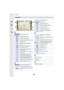 Page 369369
13. Others
In playback
1
Playback Mode (P269)
Protected picture  (P287)
Number of prints (P286)
Location Information display  (P270)
ÜFavorites (P285)
åCable disconnect prohibit icon 
(P352)
Motion picture playback  (P258)
Play panorama (P104)
Continuous Burst Picture Group 
Playback (P262)
Save pictures from the 4K burst file 
(P191, 194)
Continuous [Time Lapse Shot] 
Picture Group Playback  (P262)
Continuous playback of the Stop 
Motion Animation Group  (P262)
‘Stamped with text indication  (P276)...