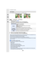 Page 249249
9. Using Menu Functions
You can stamp recording information on recorded images.>  [Playback]  > [Text Stamp]
1Select the picture.  (P238)•[‘ ] appears on screen if the picture is stamped with text.
2Press  3/4  to select [Set], and then press [MENU/SET].
3Press [ ] to return to the previous screen.
4Press  3 to select [OK], and then press [MENU/SET].
[Text Stamp]
[Shooting Date] Stamps the recording date.
[Name][]
 ([Face Recognition]):
Name registered in [Face Recog.] will be stamped.
[]...