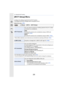 Page 29610. Using the Wi-Fi function
296
[Wi-Fi Setup] Menu
Configure the settings required for the Wi-Fi function.
The settings cannot be changed when connected to Wi-Fi.
Select the menu. (P51)
• When [ON] is selected, you can also set up a connection by sca nning a QR code. (P264)
• For information on how to enter characters, refer to  P59.
• If you are using the PC with standard settings, you do not nee d to change the workgroup.
> [Setup] >  [Wi-Fi] > [Wi-Fi Setup]
[Wi-Fi Password]
You can improve security...
