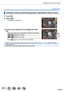 Page 205205
Stabilizer, Zoom and Flash
Using Zoom
Using the zoom by performing touch operations (Touch zoom)
1Touch [  ]
2Touch [  ] • The slide bar is displayed.
3Perform zoom operations by dragging the slide 
bar
 • The zoom speed varies depending on the touched position.
[  ] / [  ]Slow zooming
[
  ] / [  ] Fast zooming
 • T

ouch [
  ] again to end touch zoom oper ations.
 ●When the zoom operation of the [Zoom lever] is set to Step Zoom (→204), a slide bar for step 
zoom appears.
 ●Cannot be used during...